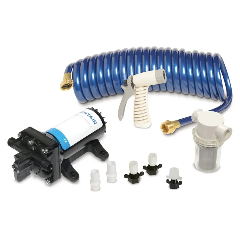 Shurflo By Pentair Pro Washdown Kit Ii Ultimate - 12 Vdc - 5.0 Gpm - Includes Pump, Fittings, Nozzle, Strainer, 25 Hose [4358-153-E09] 1