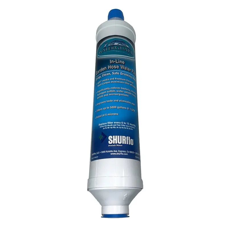 Shurflo By Pentair Quad-Stage Bacteriostatic Kdf/Carbon In-Line City Water Entry Filter W/Garden Hose Ends [Rv-210Gh-Kdf-A] 1