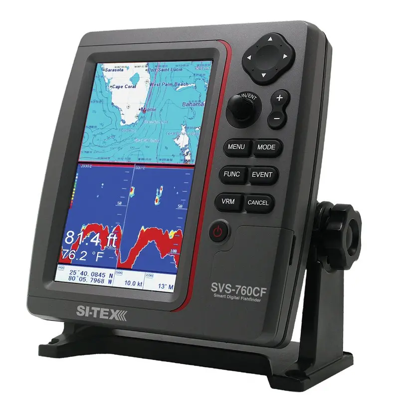 Si-Tex Gps Dual Frequency 600W Sonar System - 7 Color Lcd W/Internal  External Gps Antenna  C-Map 4D Card [Svs-760Cf+] 1