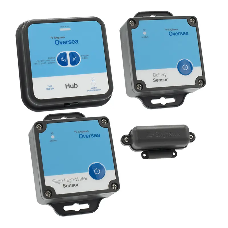 Skyhawk Oversea Starter Kit Hub - 1 Oversea Hub, 1 Battery Sensor, 1 Bilge High-Water Sensor  1 Entry Sensor [Oskitstarter1] 1