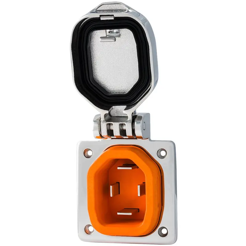 Smartplug 50 Amp Male Inlet W/Cover - Stainless Steel [Bm50s] 1