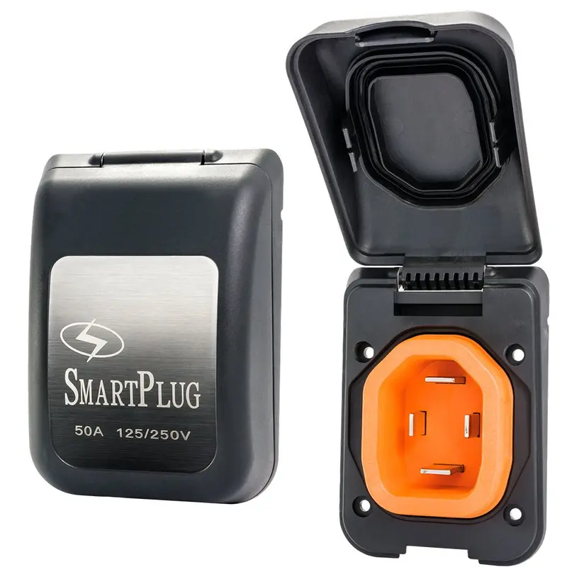 Smartplug 50 Amp Male Non-Metallic Inlet Cover - Black [Bm50pb] 1