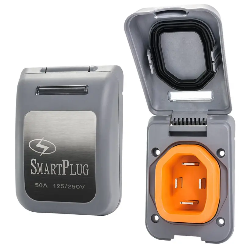 Smartplug 50 Amp Male Non-Metallic Inlet Cover - Grey [Bm50pg] 1