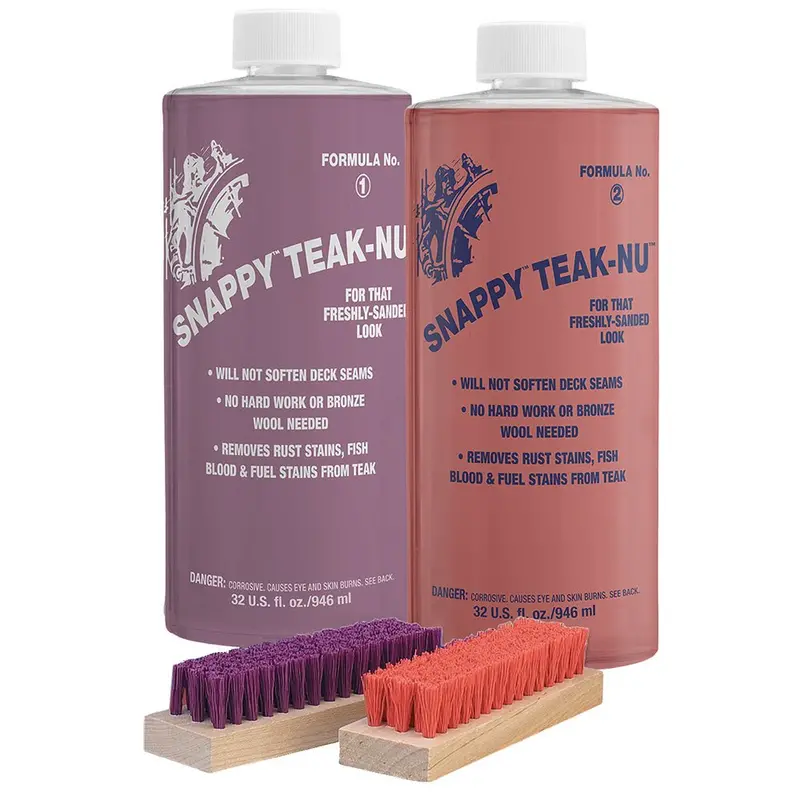 Snappy Teak-Nu Kit - 32 Oz W/Formula No. 1 - 32 Oz, Formula No. 2 - 32 Oz,  Bristle Brush [Stn-Qkit] 1