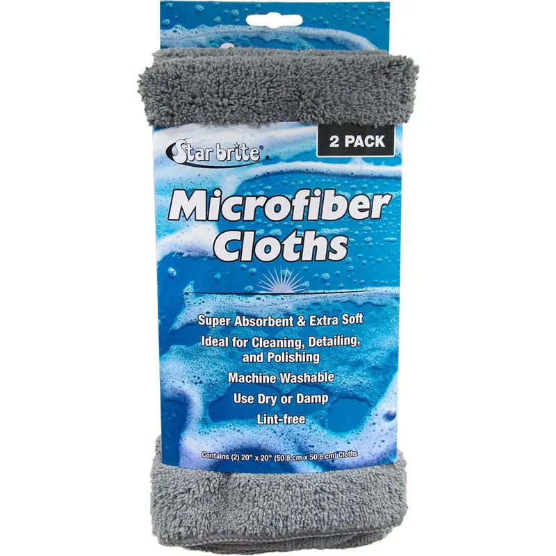 Star Brite Microfiber Cloths 2 Pack - 20" X 20" Super Absorbent  Soft Towels [40089] 1