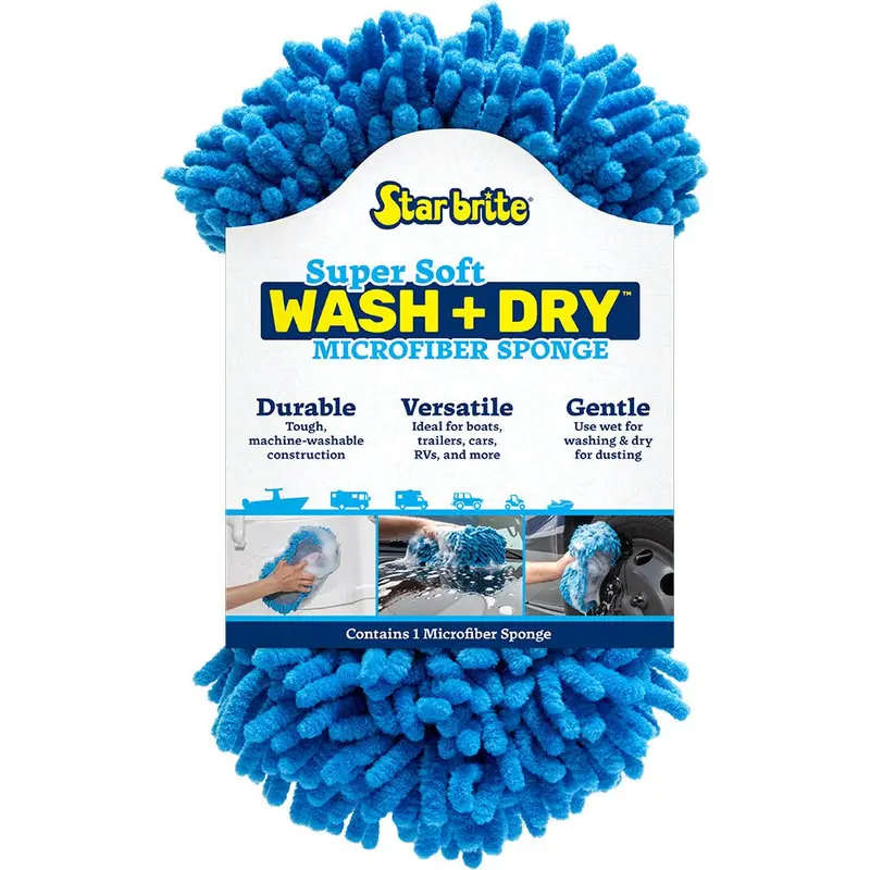 Star Brite Microfiber Reggae Sponge - Blue, Dual-Sided Scrubbing  Dusting [40078] 1
