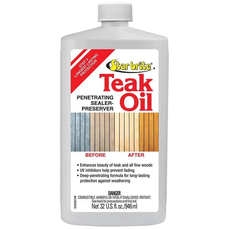 Star Brite Teak Oil - Long Lasting, Penetrating, Sealer,  Preserver W/Uv Inhibitors - 32 Oz [81632] 1