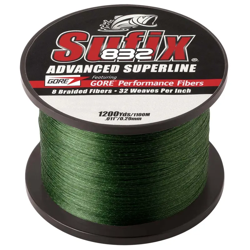 Sufix 832 Advanced Superline Braid - 30Lb - Low-Vis Green - 1200 Yds [660-330G] 1