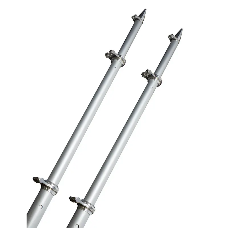 Taco 18 Deluxe Outrigger Poles W/Rollers - Silver/Silver [Ot-0318Hd-Vel] 1