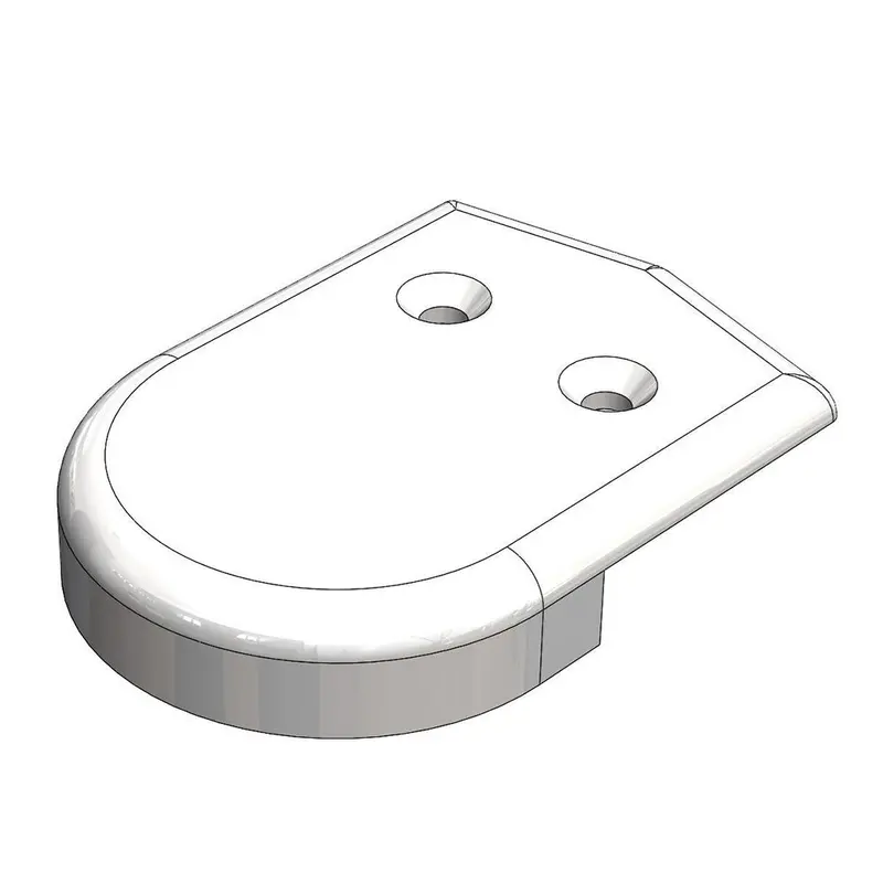 Taco 2" Rub Rail End Cap - White [F90-0001Wn] 1