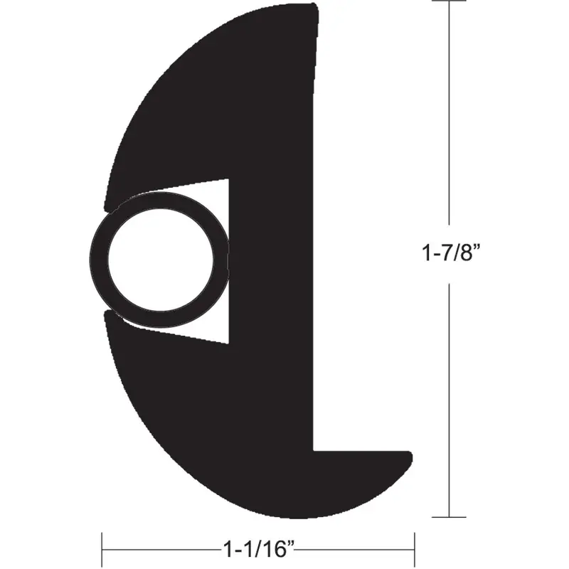 Taco Flex Vinyl Rub Rail Kit - Black W/Black Insert - 70' - 1-7/8" X 1-1/16" [V11-2423Bbk70-2] 1