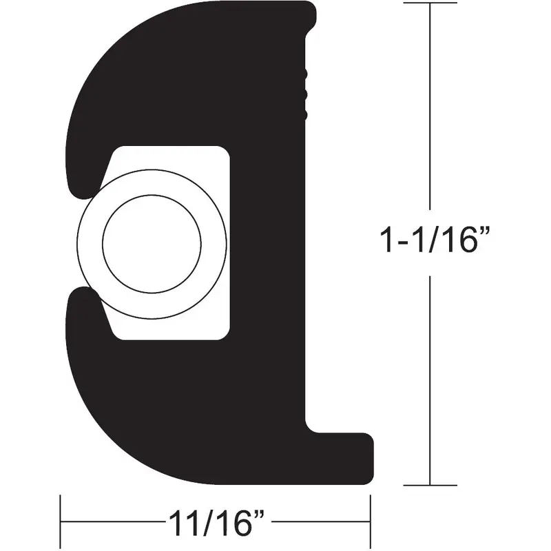 Taco Flex Vinyl Rub Rail Kit - Black W/White Insert - 50' - 1-1/16" X 11/16" [V11-0809Bwk50-2] 1