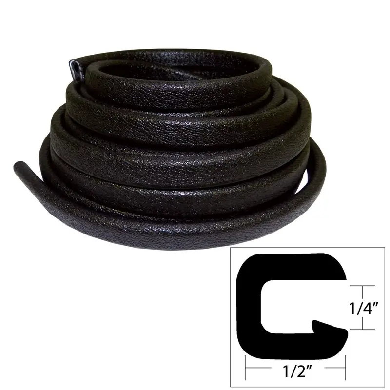 Taco Flexible Vinyl Trim - 1/4" Opening X 1/2"W X 25'L - Black [V30-1008B25-1] 1
