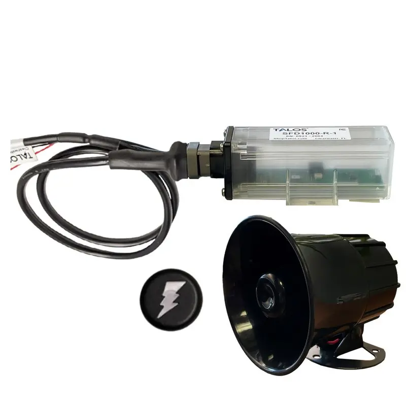 Talos Remote Housing Lightning Detection System W/20' Cable  External Horn - Black Round Indicator  45' Horn Cable [Sfd1000hb-W1-Bo-Ch-202045] 1