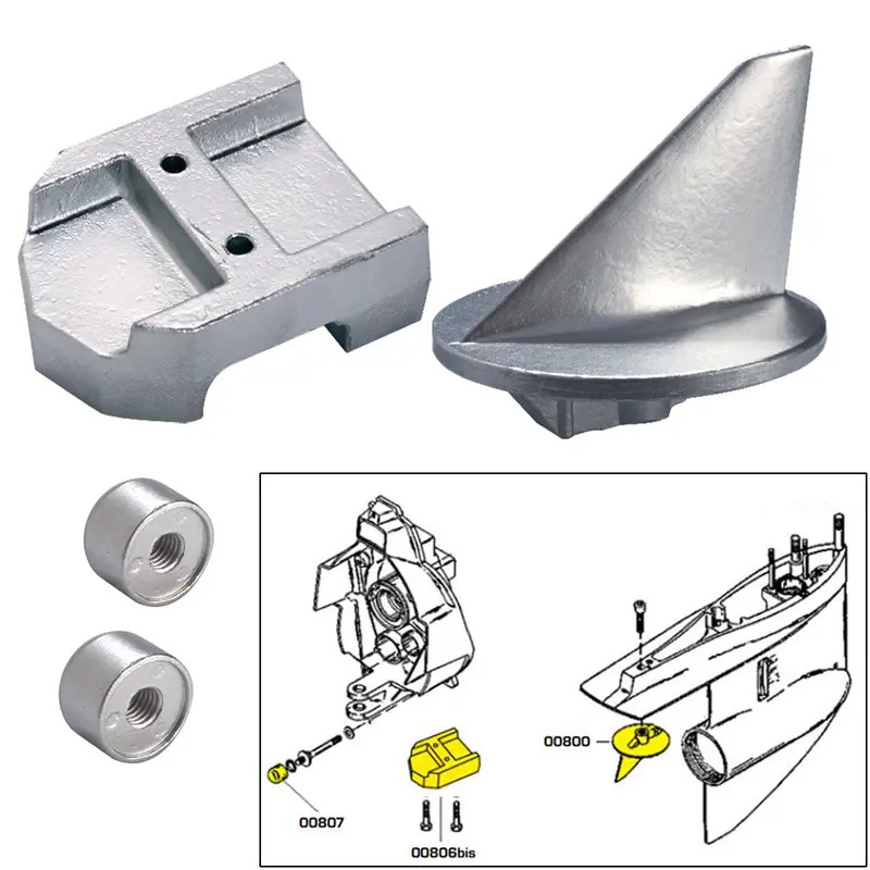 Tecnoseal Anode Kit W/Hardware - Mercury Alpha 1 Gen 1 - Zinc [20800] 1