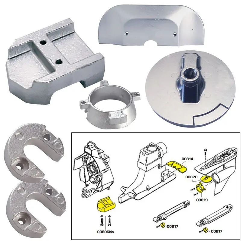 Tecnoseal Anode Kit W/Hardware - Mercury Alpha 1 Gen 2 - Magnesium [20801Mg] 1