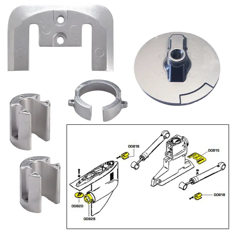 Tecnoseal Anode Kit W/Hardware - Mercury Bravo 1 - Aluminum [20803Al] 1