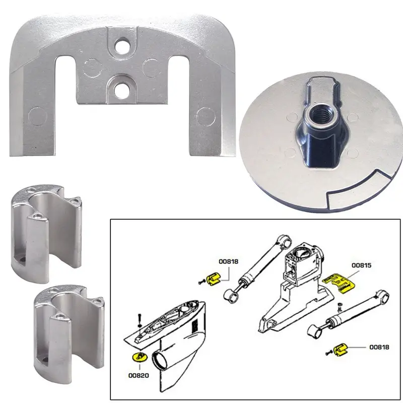 Tecnoseal Anode Kit W/Hardware - Mercury Bravo 2-3 - Zinc [20804] 1