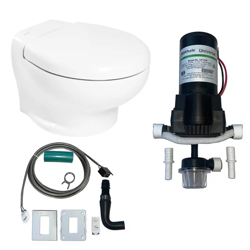 Thetford Nano Eco Compact Toilet Raw Water Kit W/Inlet Pump - 24V [T-Nan024pw/E/Na-Rwkit] 1