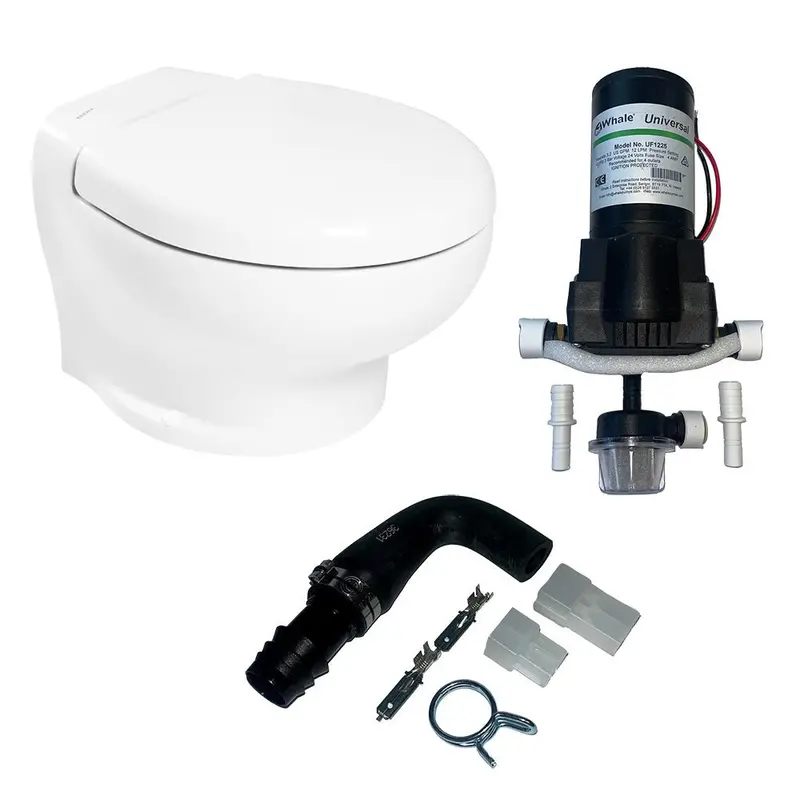 Thetford Nano Eco Compact Toilet Raw Water Kit W/Inlet Pump - 24V [T-Nan024pw/Tsft/Na-Rwkit] 1