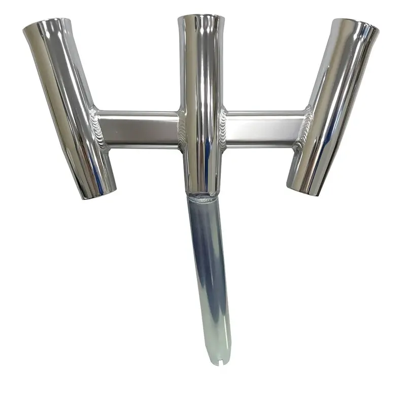 Tigress Gs Trident Rod Holder - Bent Butt - Polished Aluminum [88160] 1