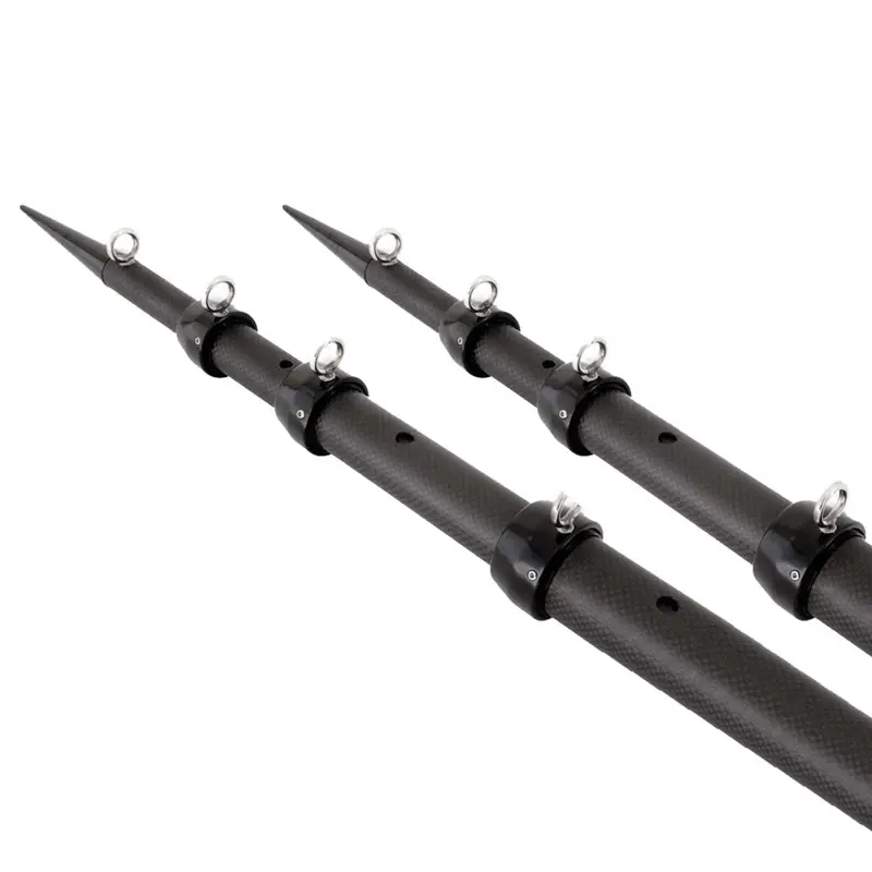 Tigress Xd 3K Carbon Fiber Telescoping Outrigger Poles - 18 Feet - Matte Black/ Black - Pair [88679] 1