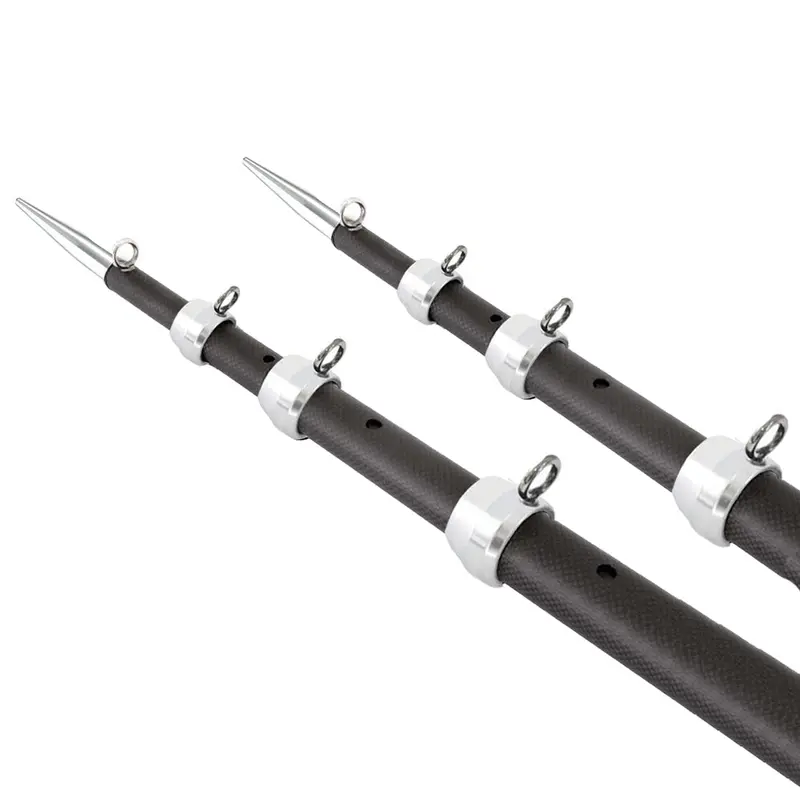 Tigress Xd 3K Carbon Fiber Telescoping Outrigger Poles - 21 - Matte Black/ Silver - Pair [88679-4] 1