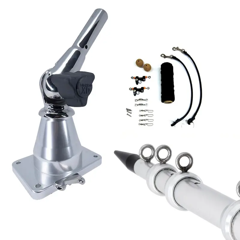 Tigress Xd Bay Series Top Mount System - 15 - Aluminum Silver Outriggers Deluxe Rigging Kit [88823-2] 1