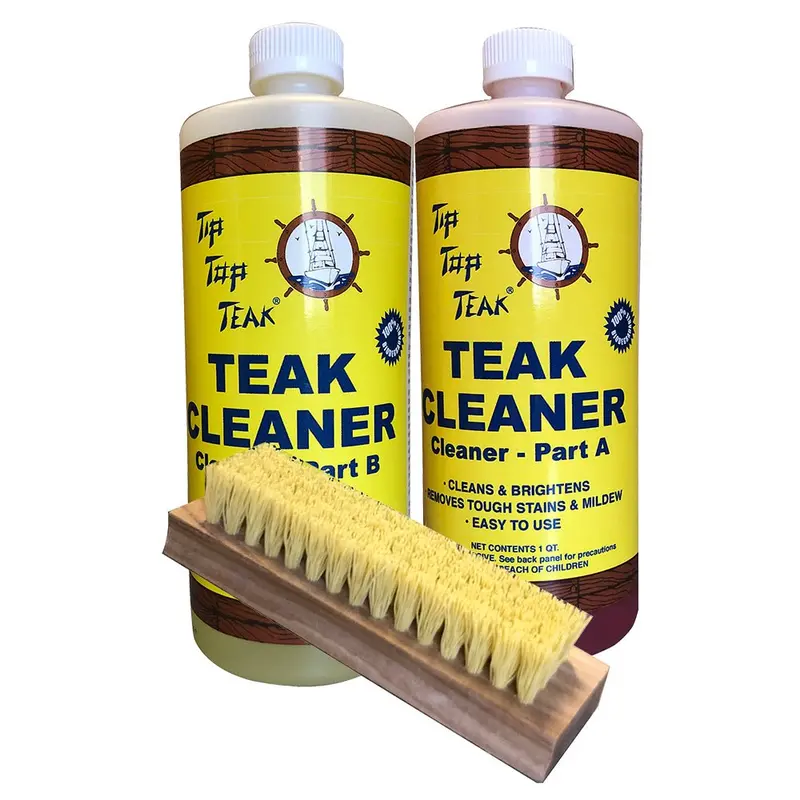 Tip Top Teak Cleaner Kit Part A  Part B W/Brush [Tk860] 1