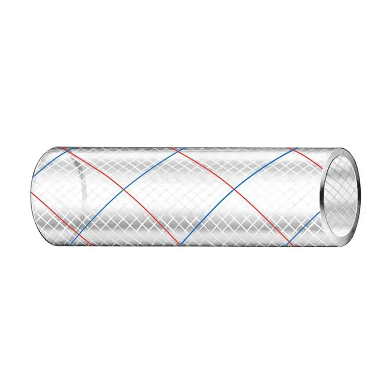 Trident Marine 5/8" X 50' Clear Reinforced Pvc Hose Tubing Red  Blue Tracer [162-0586] 1
