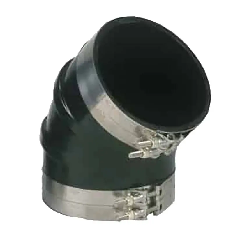 Trident Marine 5" Id 45-Degree Epdm Black Rubber Molded Wet Exhaust Elbow W/4 T-Bolt Clamps [Trl-545-S/S] 1