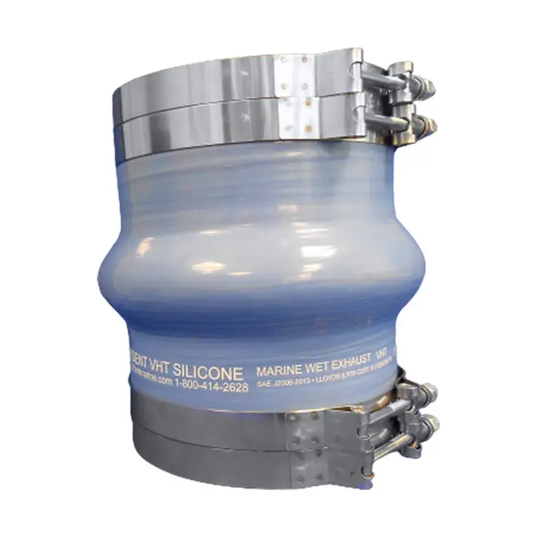Trident Marine Blue Silicone Wet Exhaust Hump W/4 T-Bolt Clamps - 8" Id X 8" Length [272V8000-S/S] 1