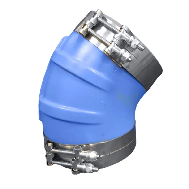 Trident Marine Id 45 Degree Blue Silicone Molded Wet Exhaust Elbow W/4 T-Bolt Clamps [240V10000-S/S] 1
