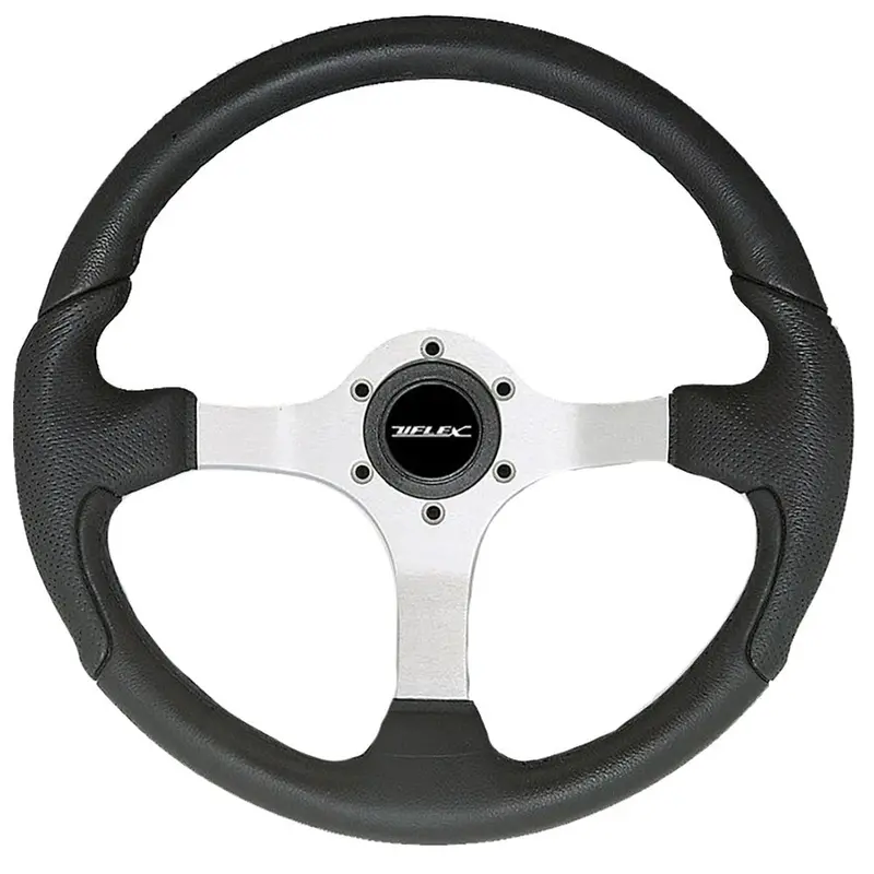 Uflex Nisida Steering Wheel 13.8" - Black Polyurethane Grip W/Black Aluminum Spokes [Nisida-B/B] 1