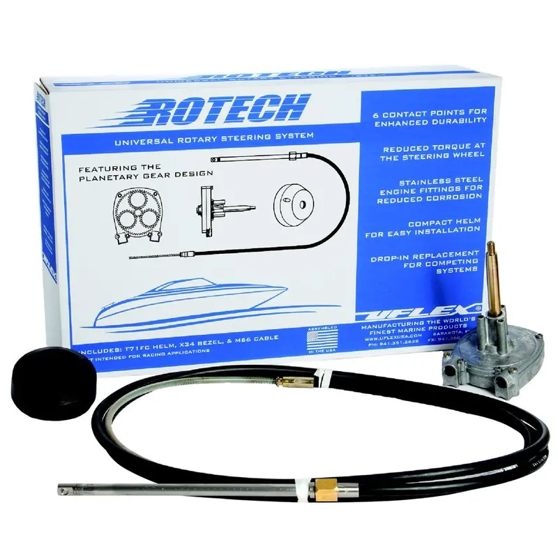Uflex Rotech 12' Rotary Steering Package - Cable, Bezel, Helm [Rotech12fc] 1