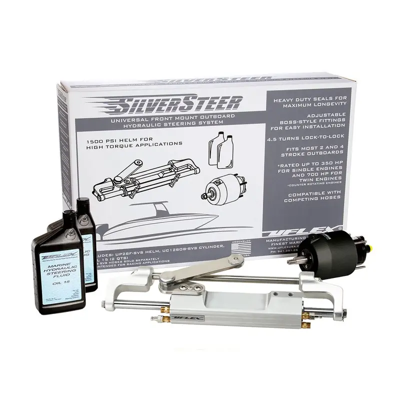 Uflex Silversteer 2.0 High-Performance Front Mount Outboard Hydraulic Steering System - 1500Psi Fm V2 [Silversteer2.0B] 1