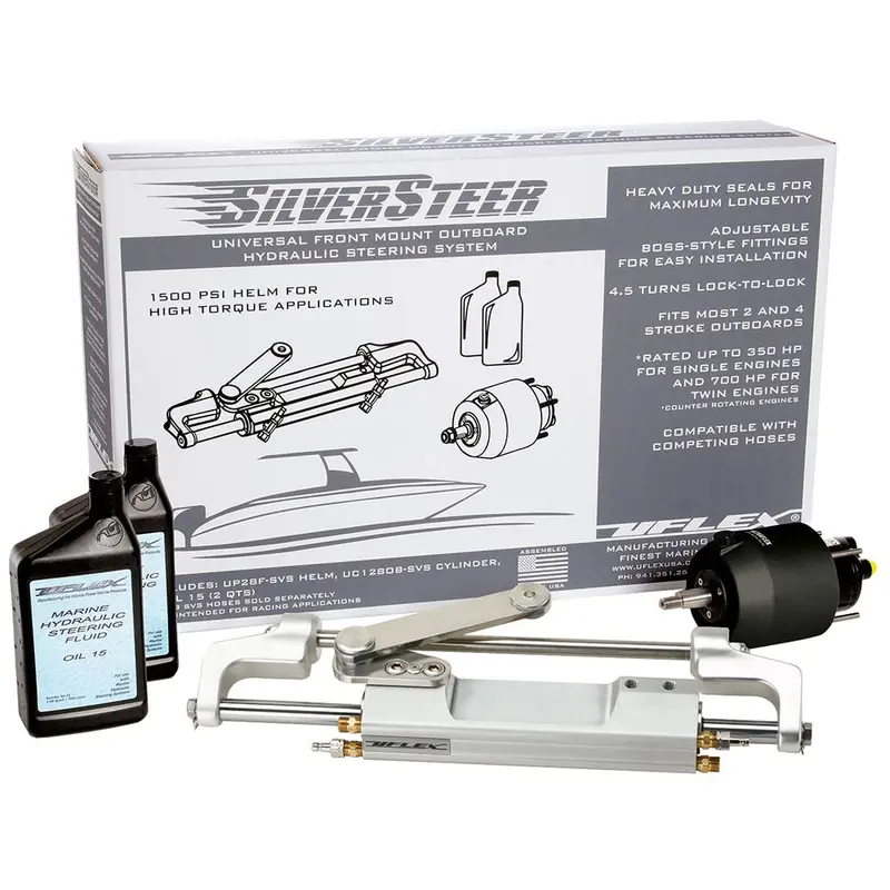 Uflex Silversteer Front Mount Outboard Hydraulic Steering System W/ Uc130-Svs-1 Cylinder [Silversteerxp1] 1