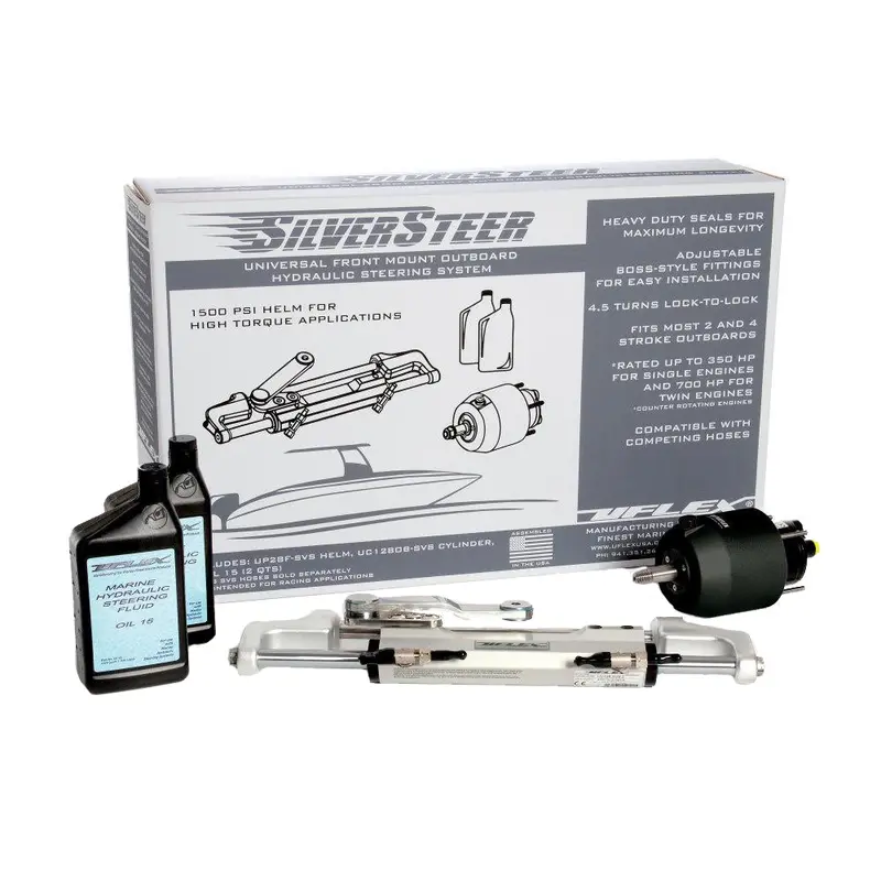 Uflex Silversteer Universal Front Mount Outboard Hydraulic Steering System W/ Uc128-Svs-1 Cylinder [Silversteer1.0B] 1