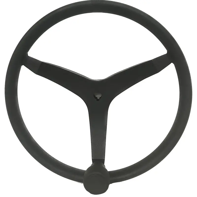 Uflex - V46 - 13.5" Stainless Steel Steering Wheel W/Speed Knob - Black [V46b] 1