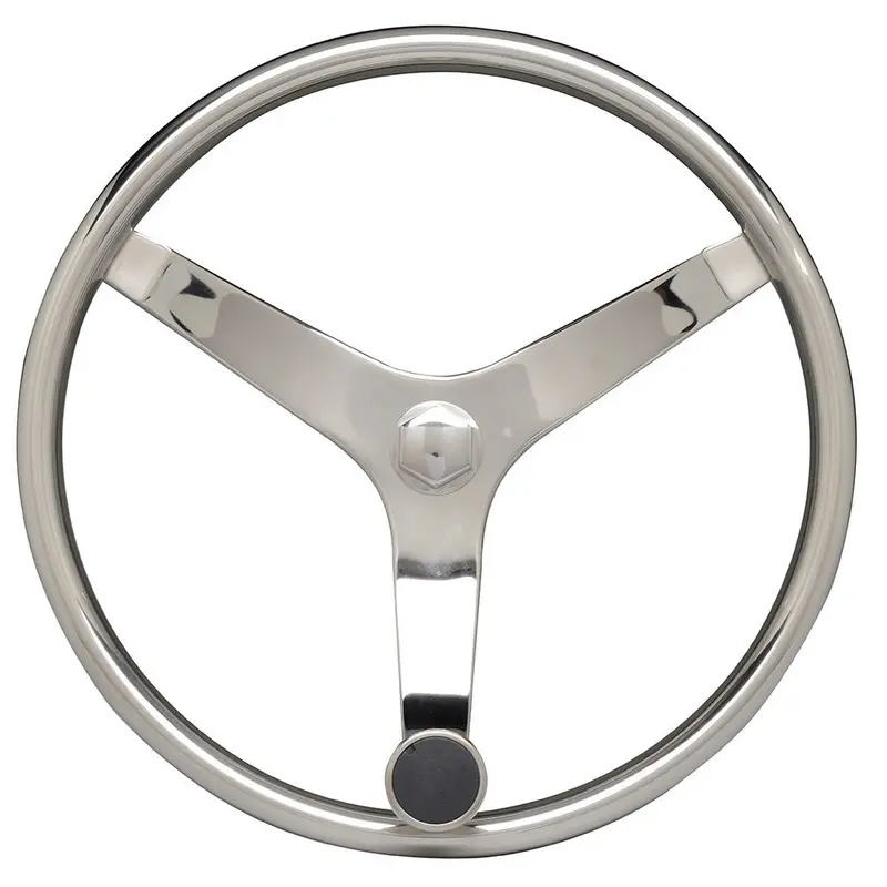 Uflex - V46 - 13.5" Stainless Steel Steering Wheel W/Speed Knob [V46] 1