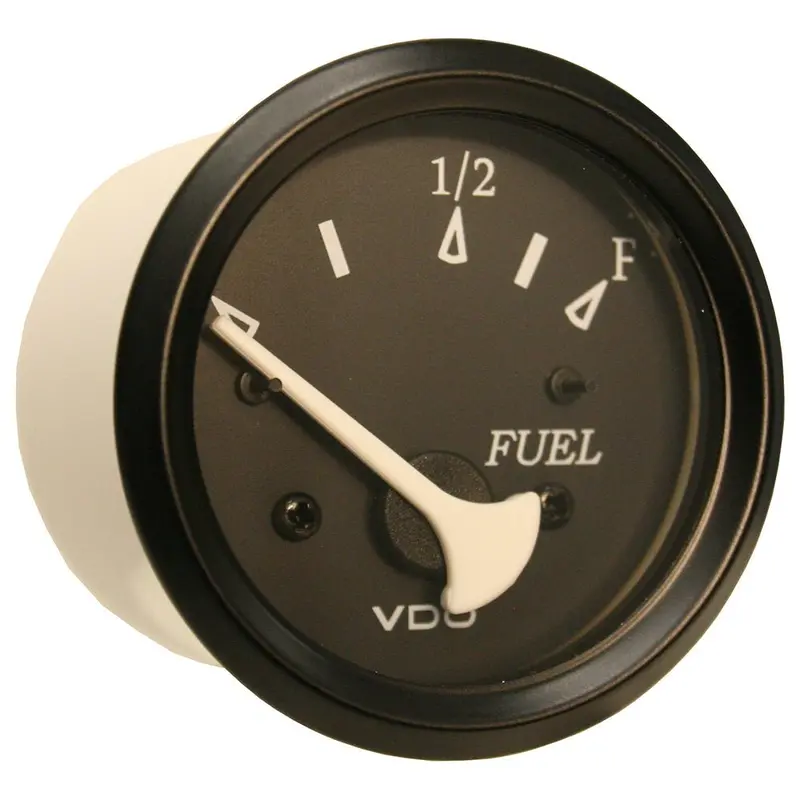 Vdo Cockpit Marine 52Mm (2-1/16") Fuel Level Gauge - Black Dial/Bezel [301-11802] 1