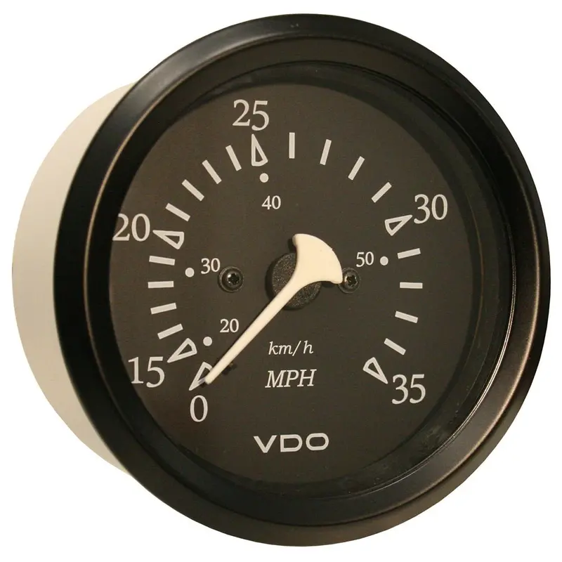 Vdo Cockpit Marine 85Mm (3-3/8") 35 Mph Pitot Speedometer - Black Dial/Bezel [260-11796] 1