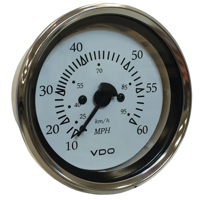 Vdo Cockpit Marine 85Mm (3-3/8") Pitot Speedometer - 0 To 60 Mph - White Dial/Chrome Bezel [260-15270] 1