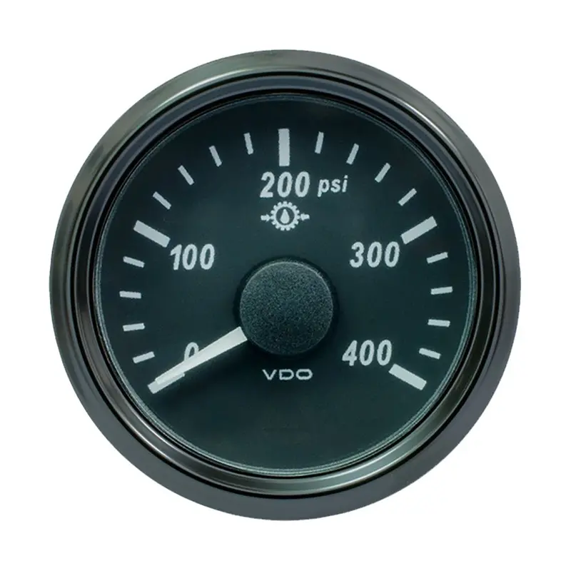 Vdo Singleviu 52Mm (2-1/16") Oil Pressure Gauge - 400 Psi - 0-180 Ohm [A2c3833500030] 1