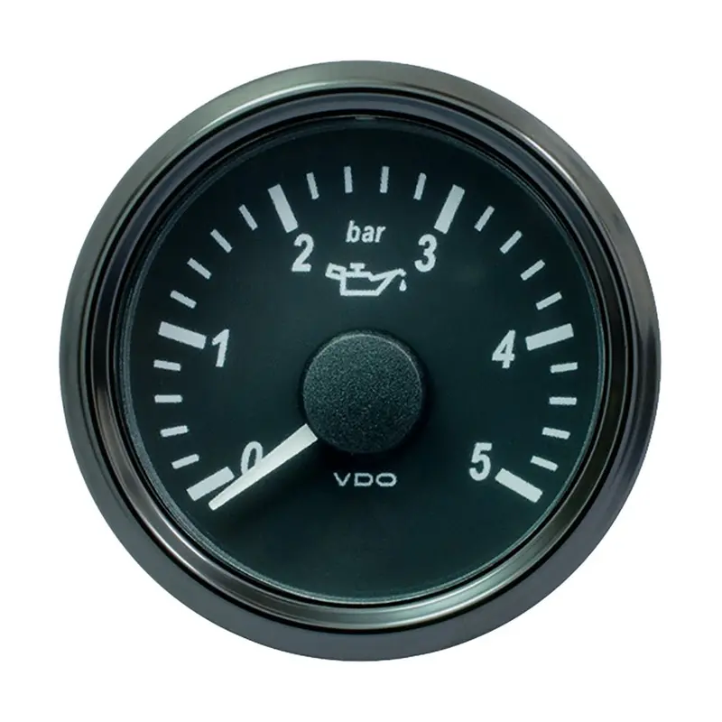 Vdo Singleviu 52Mm (2-1/16") Oil Pressure Gauge - 5 Bar - 0-180 Ohm [A2c3833160030] 1