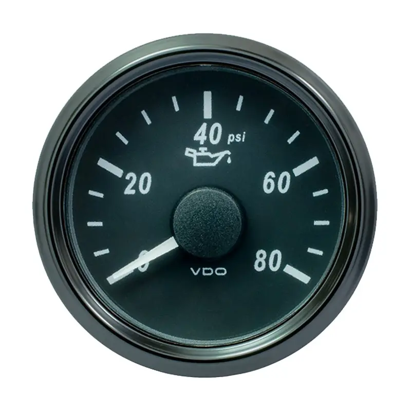 Vdo Singleviu 52Mm (2-1/16") Oil Pressure Gauge - 80 Psi - 240-33 Ohm [A2c3833230030] 1