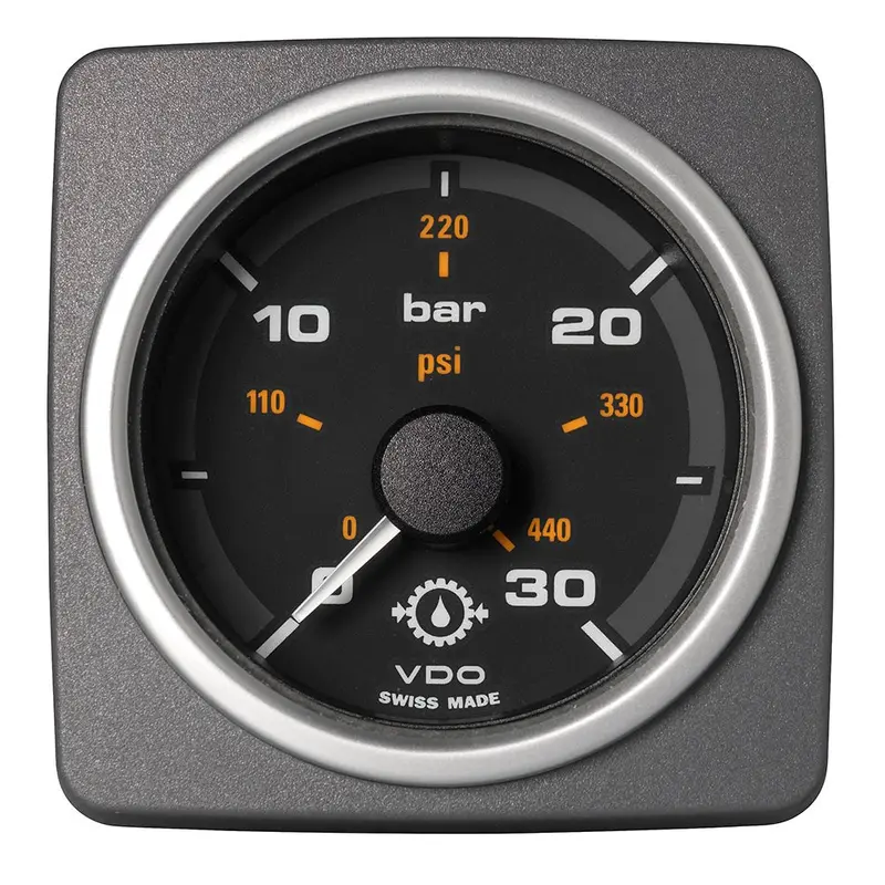 Veratron 52 Mm (2-1/16") Acqualink Transmission Oil Pressure 30 Bar/440 Psi - Black Dial  Bezel [A2c59501937] 1