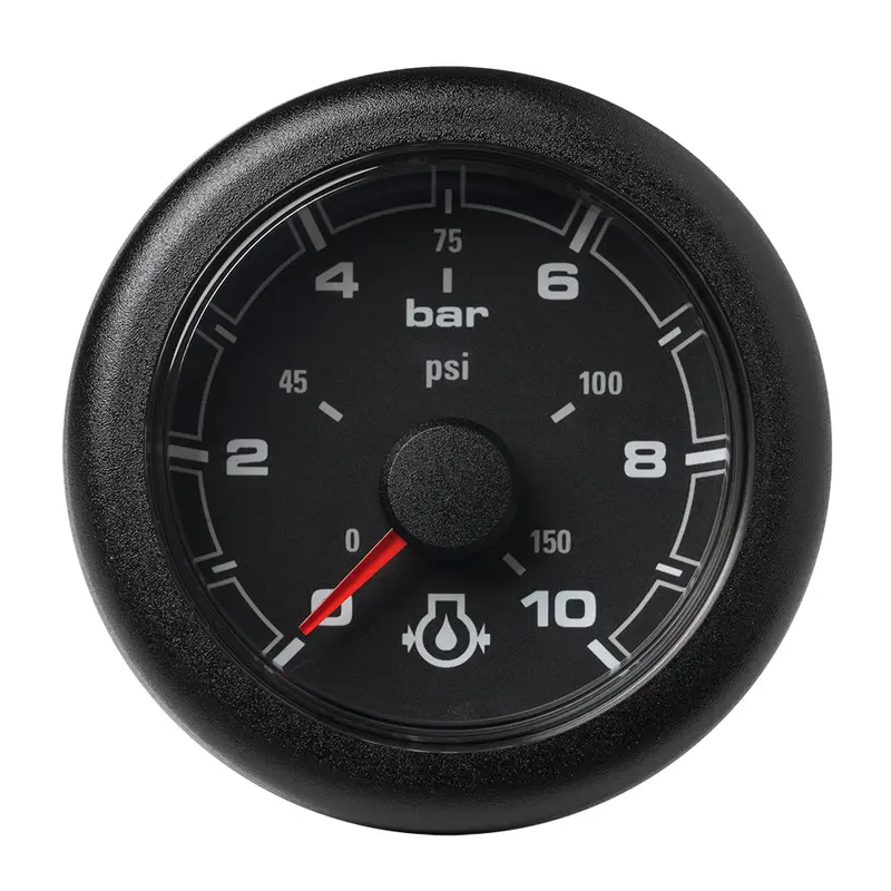 Veratron 52Mm (2-1/16") Oceanlink Engine Oil Pressure Gauge -10 Bar/150 Psi - Black Dial  Bezel [A2c1066000001] 1