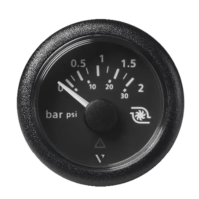 Veratron 52Mm (2-1/16") Viewline Boost Pressure Gauge 2 Bar/30 Psi - Black Dial  Round Bezel [A2c59514149] 1