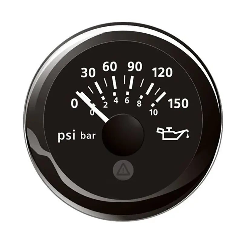Veratron 52Mm (2-1/16") Viewline Oil Pressure Indicator 0 To 150 Psi - Black Dial  Round Bezel [A2c59514118] 1